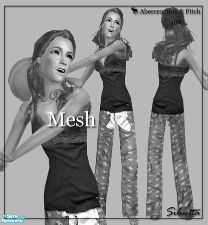 Sims 2 — Nightwear for Teens - Mesh Siluetta Tfnightwearbow by Siluetta — 