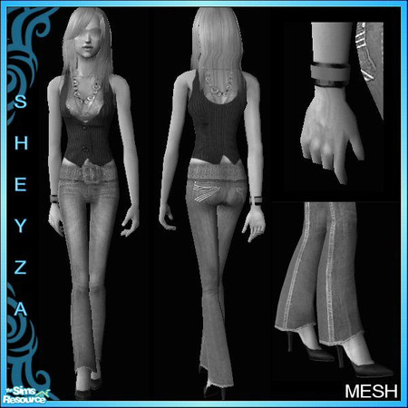 Sims 2 — High Stilletto Heels Outfit Set - Mesh by rythmgitr — 4 new outfits, and one mesh with high stilletto heels.