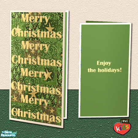 Sims 2 — evi Christmas Cards - Enjoy The Holidays by evi — Wonderful mesh! The cards are big enough so you can read the