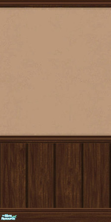 Sims 2 — His First Place, Wall 5 by TSR Archive — Solid brown wallpaper with dark wainscotting.