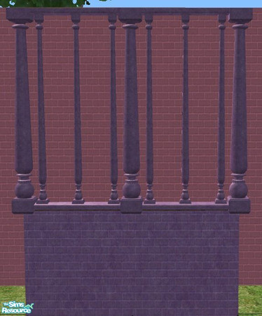 Sims 2 — Purple Half Wall with Purple Posts by RhondaBlonda — 