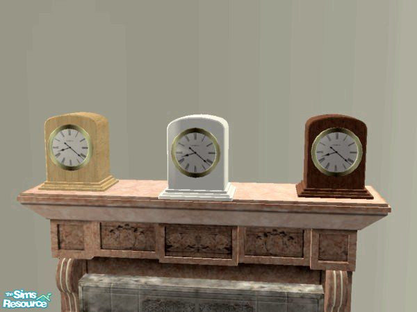 Sims 2 — Mantel Clocks  by Audrey_May — Three recolors of Shakeshaft's Rustic Living Mantel Clock