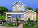 Sims 4 — 107 Maple Avenue No CC by pppenny0110 — A light blue and yellow cozy rustic style house for young couples, their