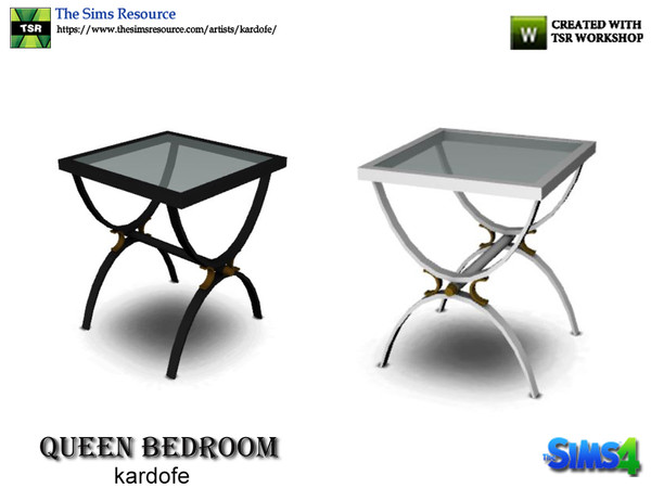 Sims 4 — kardofe_Queen Bedroom _Cockpit by kardofe — Glass and metal stand in two colour options 