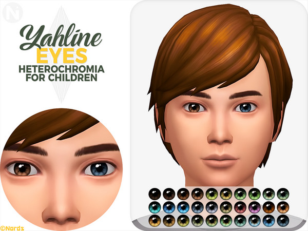 Sims 4 — Yahline Heterochromia for CU by Nords — This is a heterochromia option of my Yahline Eyes 2.0 for child sims. I