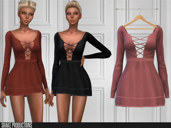 Sims 4 — ShakeProductions 217 - Dress by ShakeProductions — Full Body/Short Dresses New Mesh All LODs Handpainted 11