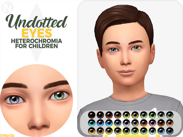 Sims 4 — Undotted Heterochromia for CU by Nords — This is a heterochromia option of my Undotted Eyes for child sims. I