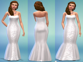 Sims 4 — Strapless Wedding Dress by LilyPad_Designs — Maxis Match Recolour I recoloured this dress that maxis made to