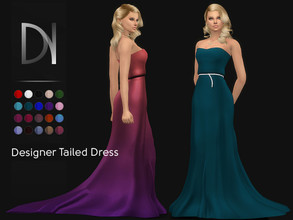 Sims 4 — Designer Tailed Dress [HQ] by DarkNighTt — Designer Tailed Dress Have 20 colors. Handmade texture. New Mesh. HQ