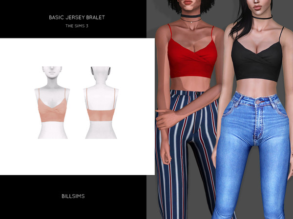 Sims 3 — Basic Jersey Bralet by Bill_Sims — YA/AF Everyday/Formal Available for maternity Recolorable | 1 channel 2