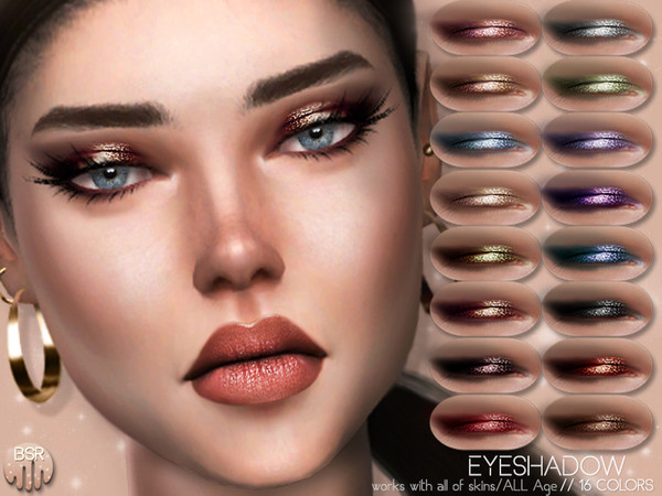 Sims 4 — Realistic Eyeshadow BS04 by busra-tr — 16 colors Works with all of skins All Age For Female-Male Custom