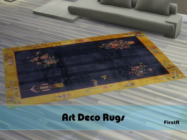 Sims 4 — Art Deco Rugs by FirstR2 — Nice silky Art Deco rugs for your Sims. Enjoy!