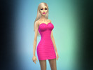Sims 4 — Hot Pink Dress Recolor by PrettyNPinkGirl — Recolor of the base game's sweetheart neckline dress that is often