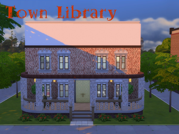 Sims 4 — Town Library by Alex_Harris — If you need some quiet time to read, maybe do research on computer or play a games