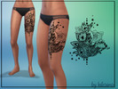 Sims 4 — Leg Tattoo Fox by kitesims — *My First Tattoo* -Color- Black -For Female only -For Teen,Young Adult,Adult and