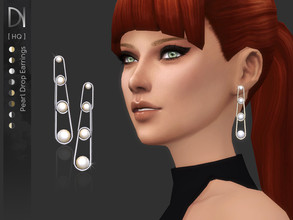 Sims 4 — Pearl Drop Earrings by DarkNighTt — Pearl Drop Earrings Have 8 colors. HQ mod compatible. Hope you enjoy!