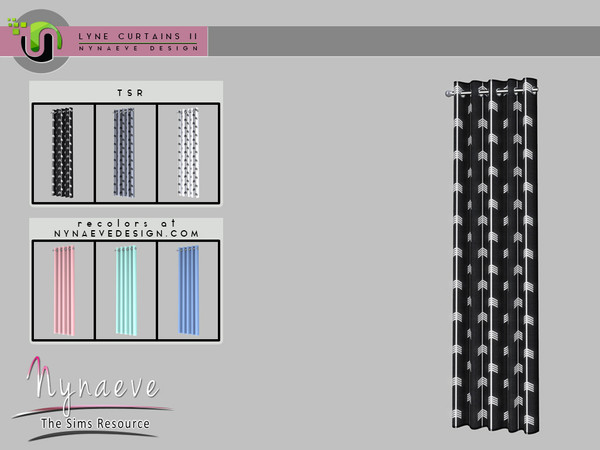 Sims 4 — Lyne Curtains II - Medium Curtains 1x1 Left by NynaeveDesign — Lyne Curtains II - Medium Curtains 1x1 Left