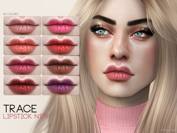 Sims 4 — Trace Lipstick N179 by Pralinesims — Lips in 65 colors.