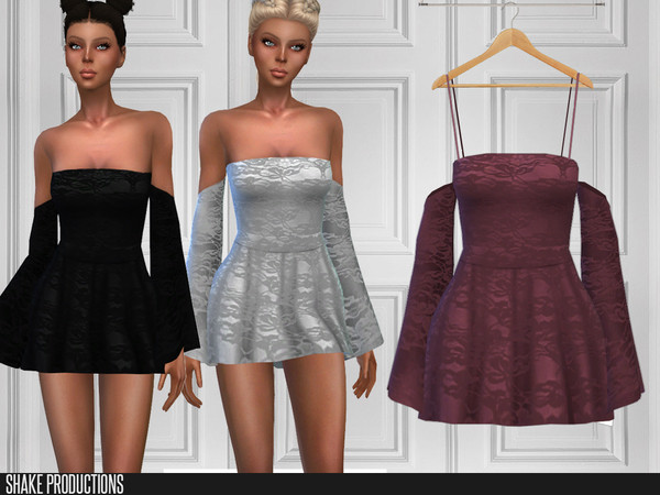 Sims 4 — ShakeProductions 238 - Dress by ShakeProductions — Full Body/Short Dresses New Mesh All LODs Handpainted 13