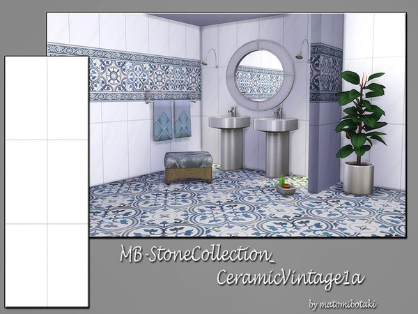 Sims 4 — MB-StoneCollection_CeramicVintage1a by matomibotaki — MB-StoneCollection_CeramicVintage1a, white ceramic tile
