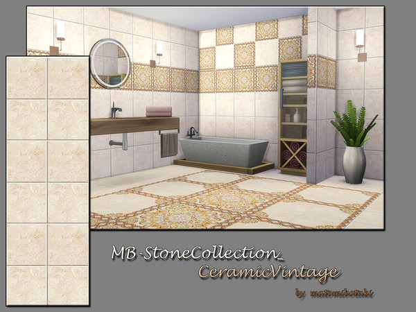 Sims 4 — MB-StoneCollection_CeramicVintage3 by matomibotaki — MB-StoneCollection_CeramicVintage3, solid colored ceramic