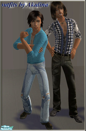 Sims 2 — Romantic men's clothes by eakulina — Stylish clothes for men or students. Mesh by Maxis.