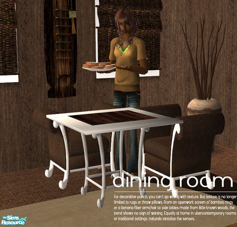 Sims 2 — Bamboo Dining Room - Dining Chair by Nanshi — Recolour of Sims2Sisters dining room mesh and simtomatics blinds.