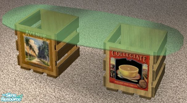 Sims 2 — Crate Coffee Table - Green Top by Dr Pixel — Green tinted glass top color option for the Crate Coffee Table