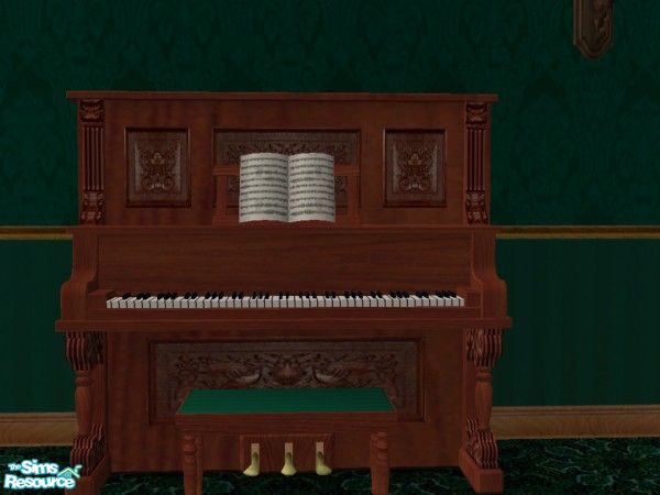 Sims 2 — Victorian Formal Drawing Room - piano by fizz bomb — A beautiful Victorian piano stool matches chair 1 & the