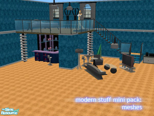 Sims 2 — Modern Stuff Mini Pack:  Meshes by simmyfan2852 — This part of the MSMP Sets/Series contains 21 meshes. Please
