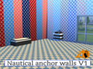 Sims 4 — Nautical Anchor Walls V1 by SC4Y — Set of 8 different Colors/Variations V1