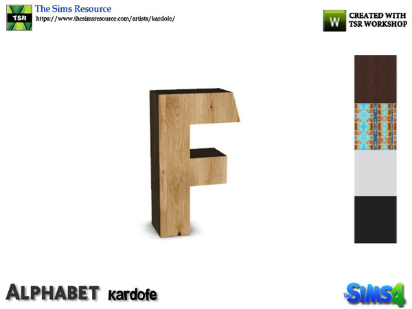 Sims 4 — kardofe_Alphabet_F by kardofe — Letter F in five color options.you can change the size using the trick in the