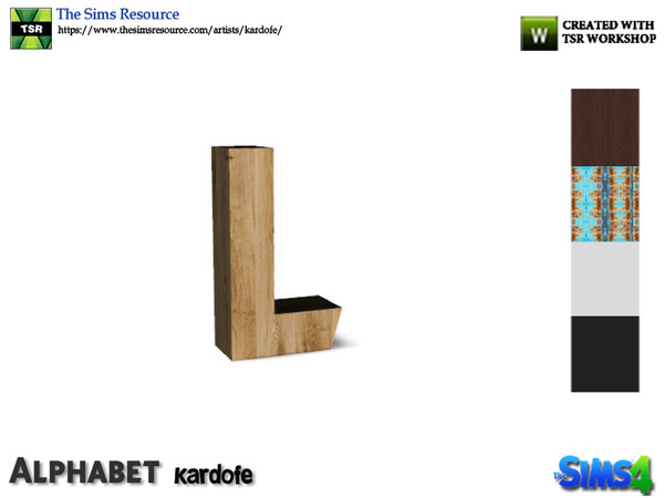 Sims 4 — kardofe_Alphabet_L by kardofe — Letter L in five color options.you can change the size using the trick in the