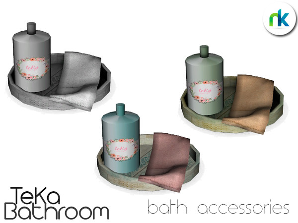 Sims 4 — Nikadema TeKa Bath Accessories by nikadema — I know you all have so much bath clutter on your game. But it's