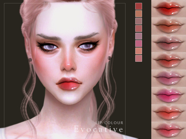 Sims 4 — [ Evocative ] - Lip Colour by Screaming_Mustard — A fun glossy lip colour. For females, teen +. With custom