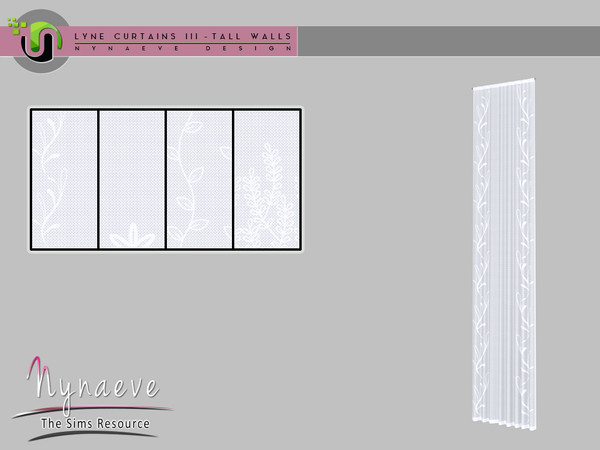 Sims 4 — Lyne Curtains III - Tall Sheers 1x1 Left by NynaeveDesign — Lyne Curtains III - Tall Sheers 1x1 Left Located in