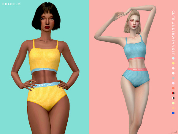 Sims 4 — ChloeM-Cute Underwear Bottom by ChloeMMM — **12 colors ** New mesh by me. ** Recolor is allowed but PLEASE DO