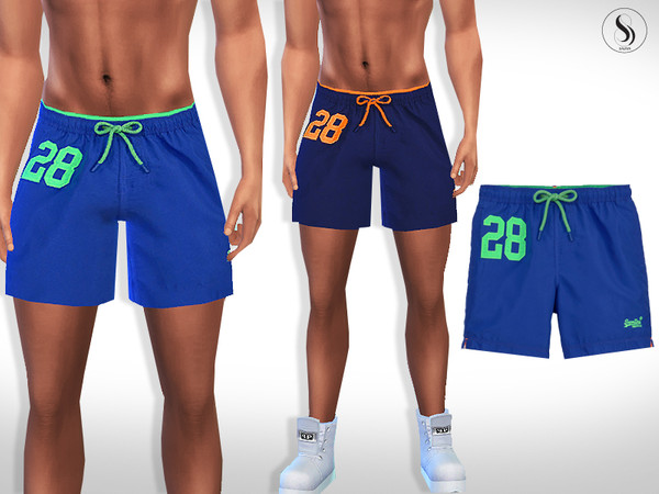 Sims 4 — Male Sims Colorful Athletic and Swim Shorts by saliwa — Male Sims Colorful Athletic and Swim Shorts design by