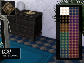 Sims 4 — Kora Tile Flooring by neinahpets — Beautiful ethnic tile flooring with a golden seamless pattern. Available with