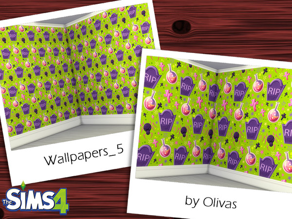 Sims 4 — Wallpapers_5 by olivas2 — Created for: The Sims 4 Wallpaper with plinth. Two options. Large and small drawing.