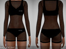 Sims 4 — BLACK FISHNET SUIT by BADDDIESIMS — Fishnet suit 4 COLORS ( Black, white, green, orange )