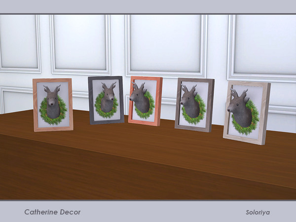 Sims 4 — Catherine Decor. Deer Head by soloriya — Deer head in a frame. Part of Catherine Decor set. 5 color variations.
