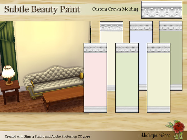 Sims 4 — Subtle Beauty Paint by MidnightRose — Part 2 of 3 walls to mix and match and create a subtle, yet beautiful