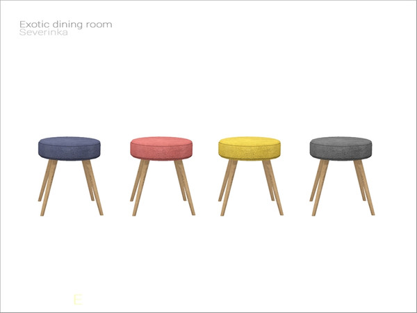 Sims 4 — [Exotic dining] - dining chair v2 by Severinka_ — Upholstered dining chair without backrest From the set 'Exotic