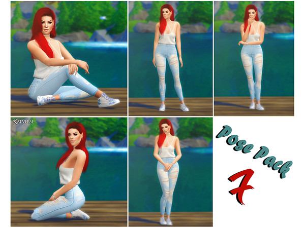 Sims 4 — Pose Pack 7 by KatVerseCC — Another set of poses for your sims. I hope you like these. ;) 5 in game poses The