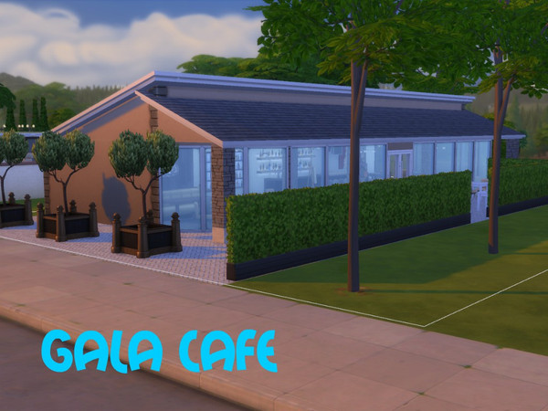 Sims 4 — Gala Cafe by Alex_Harris — Gala Cafe is an artsy cafe for your artsy sims. It's a perfect place to hang out and