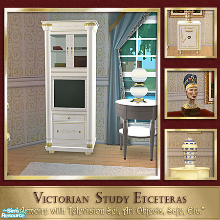 Sims 2 — Victorian Study Etceteras - White TV by Cashcraft — Etceteras, additional furnishings and decorative pieces for
