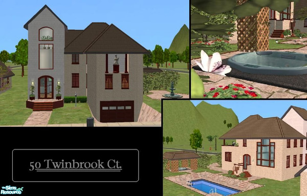 Sims 2 — 50 Twinbrook Ct.  by tamlfra — home features: NO CC, all Maxis; sunken living room; large eat in kitchen; in