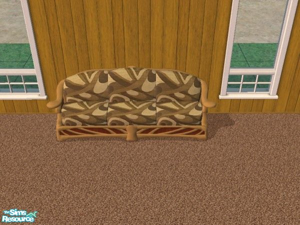 Sims 2 — Earth Tones sofa by SimMonte — Recolor of the Baracocco sofa in earth tone colors. Loveseat also has the new