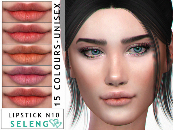 Sims 4 — Lipstick N10 by Seleng — Lipstick for female and male 15 colours HQ mod compatible The picture was taken with HQ
